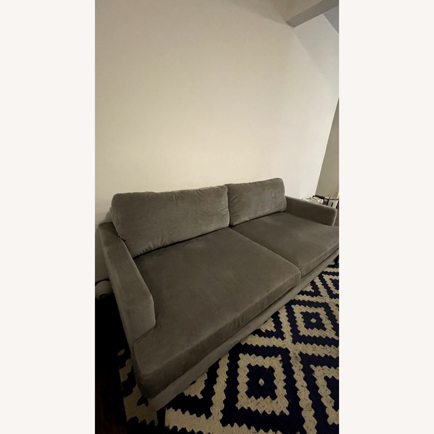 West Elm Andes Gray Performance Velvet Sofa - image-2