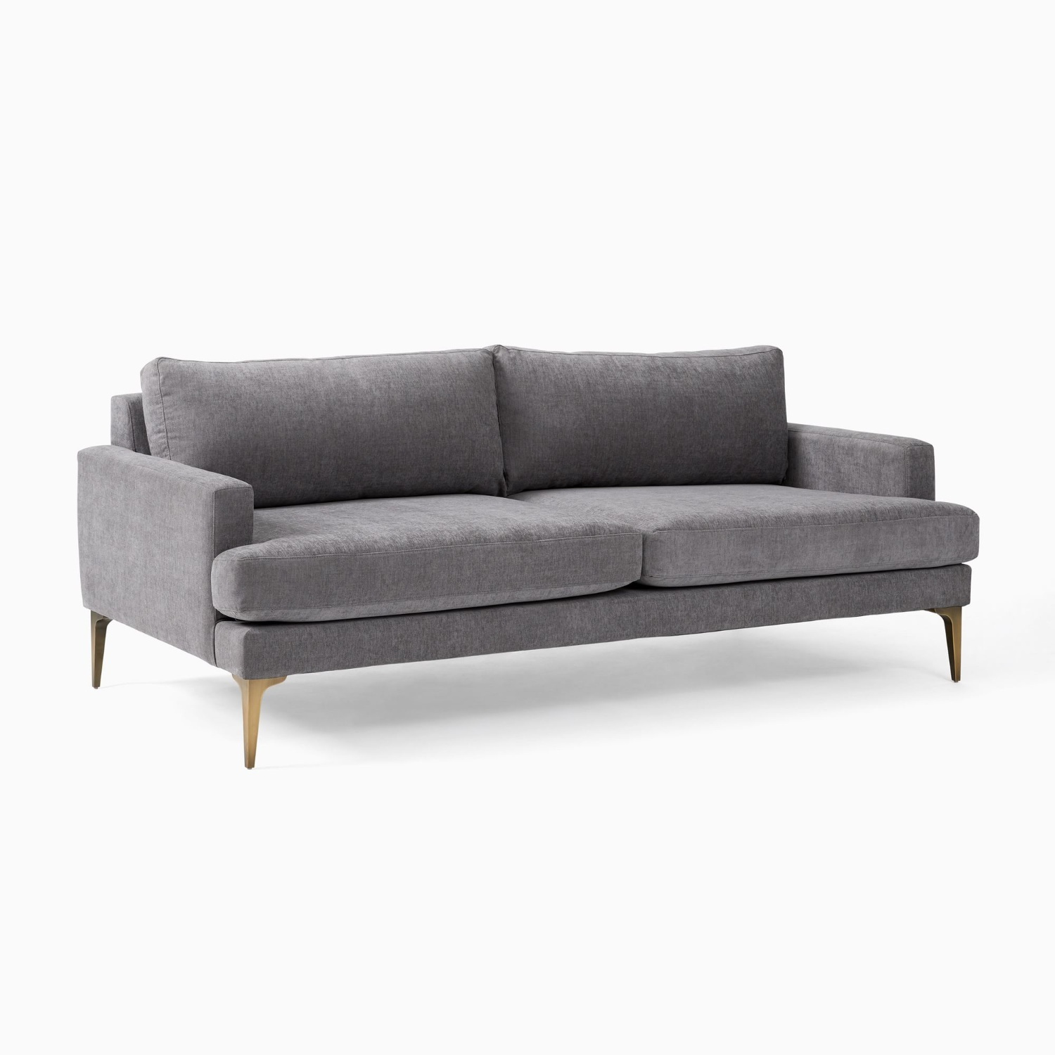 West Elm Andes Gray Performance Velvet Sofa - image-5