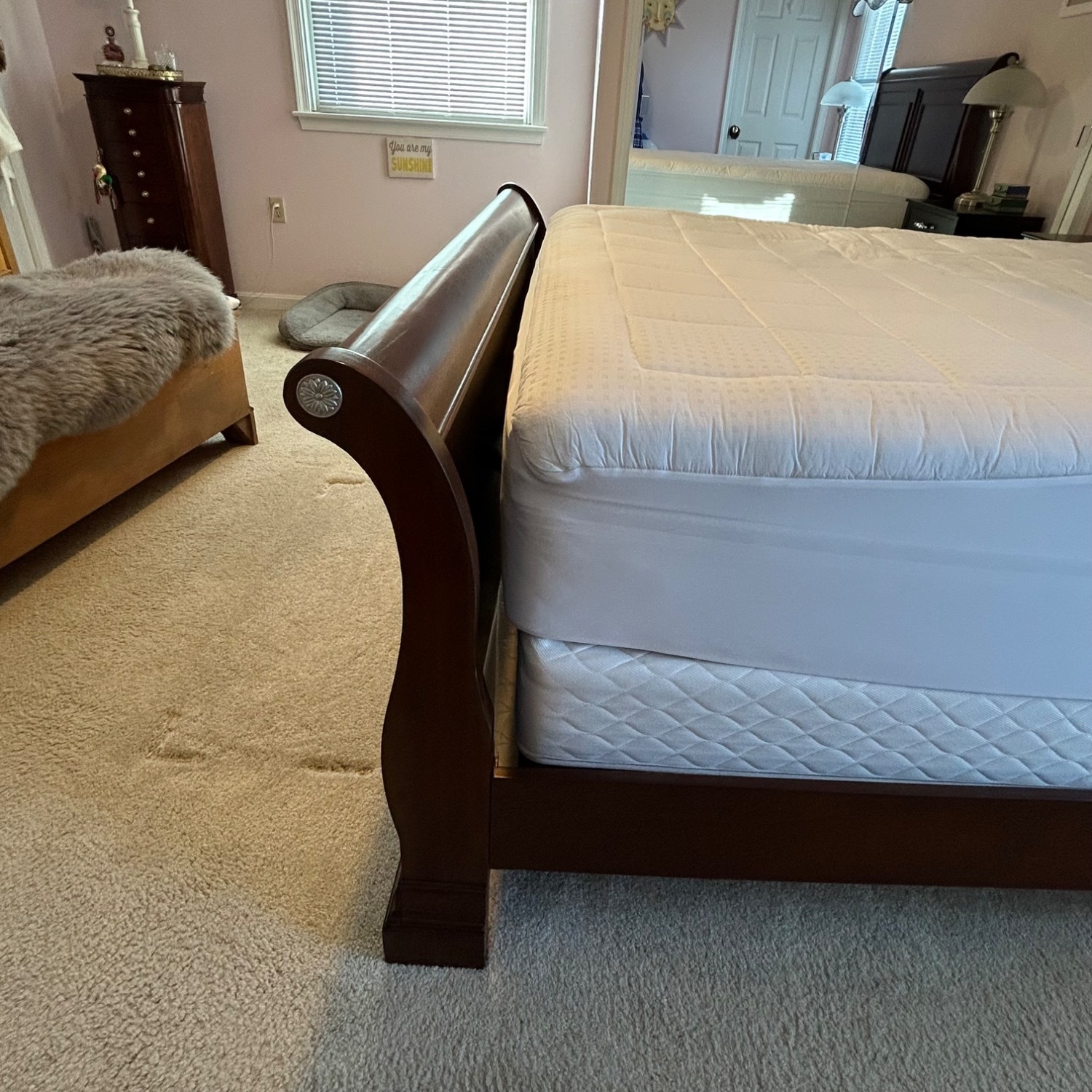 Bob's Discount Furniture Dark Cherry Queen Bed - image-5