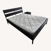 Dark Brown Wood Queen Bed