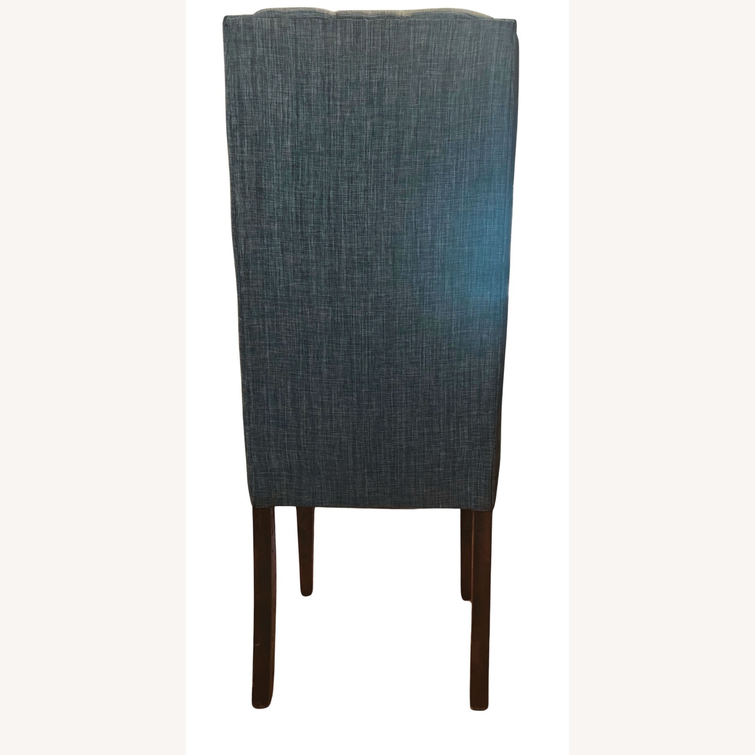 Teal Blue Fabric Dining Chairs - image-5