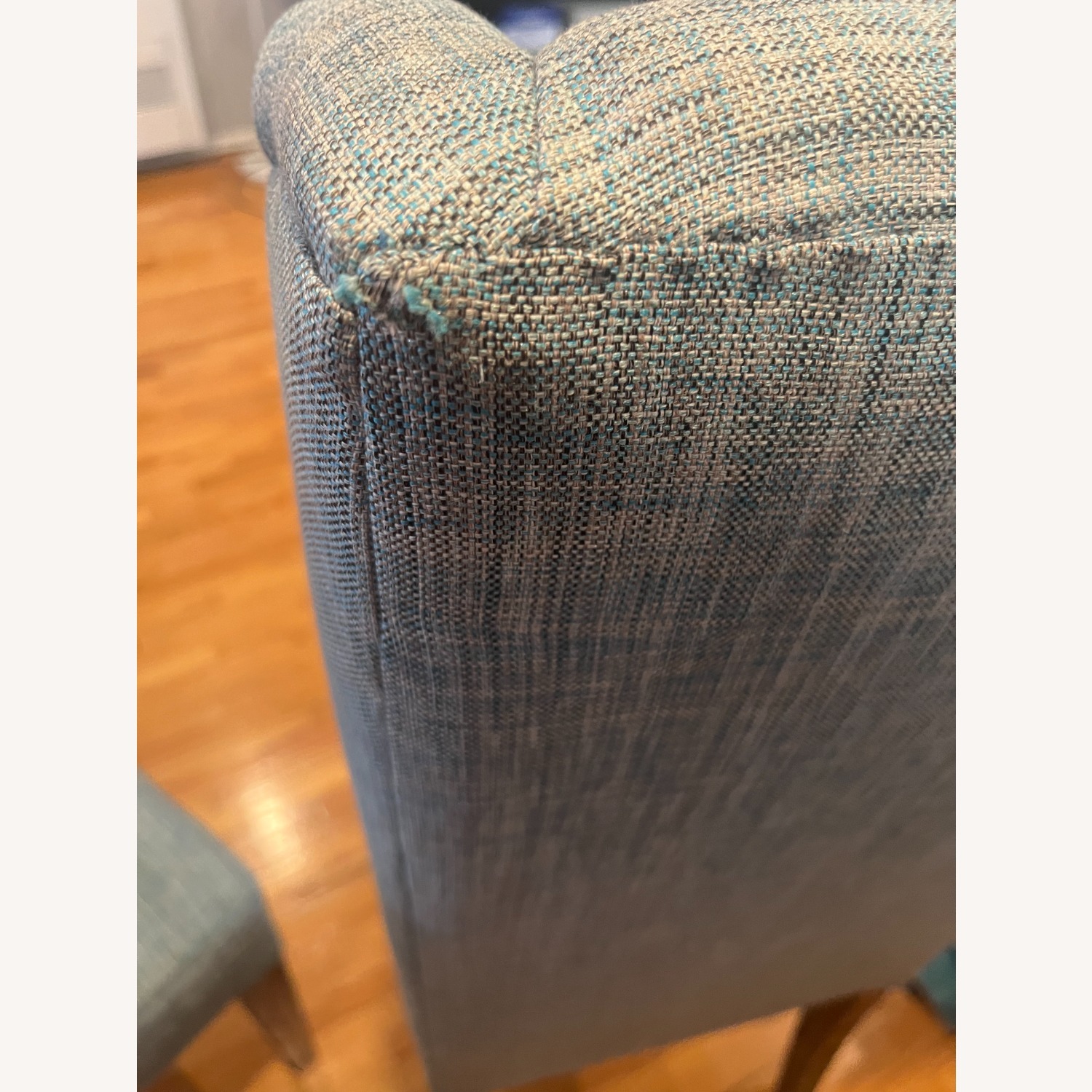 Teal Blue Fabric Dining Chairs - image-8