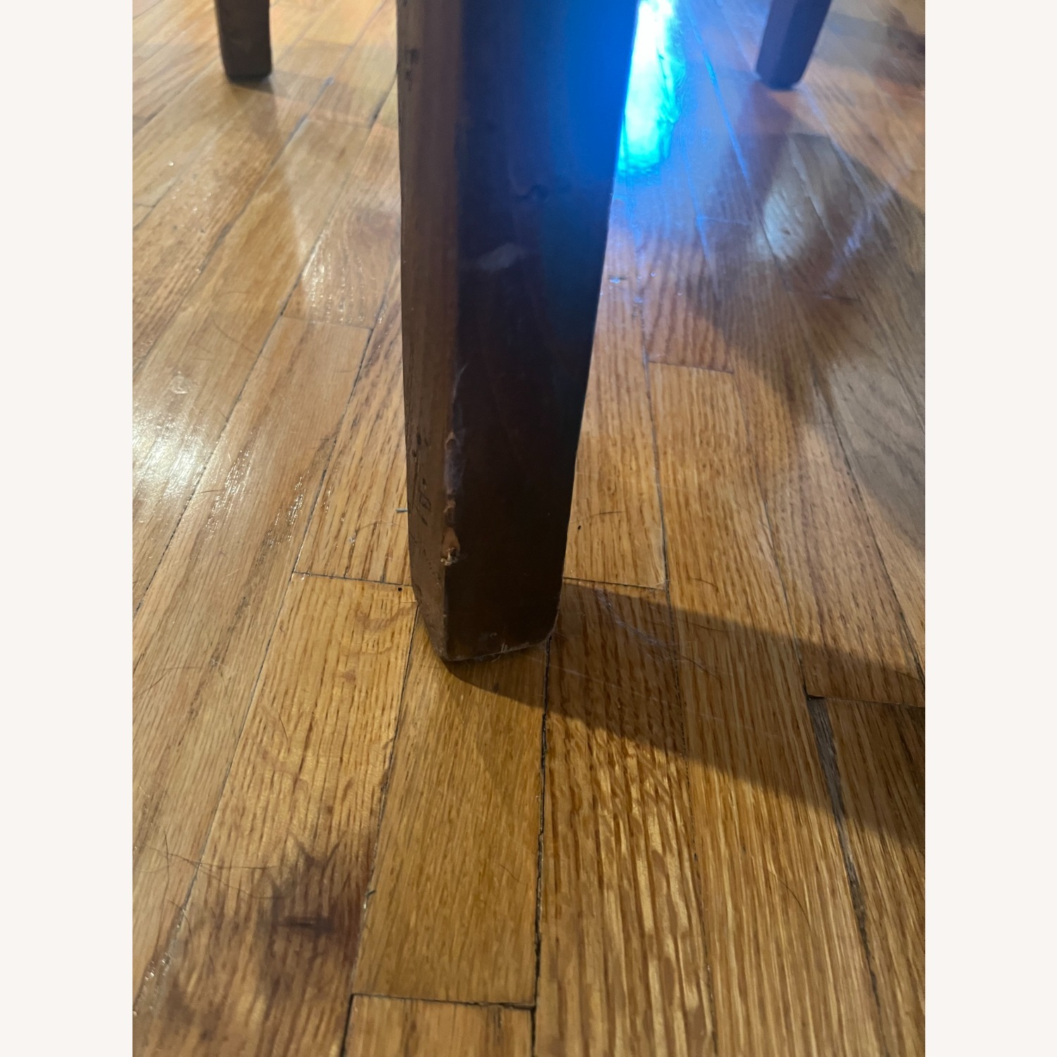 Teal Blue Fabric Dining Chairs - image-7