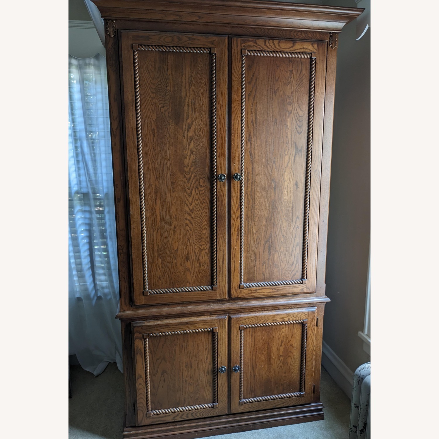 Dark Brown Wood Armoire - image-2