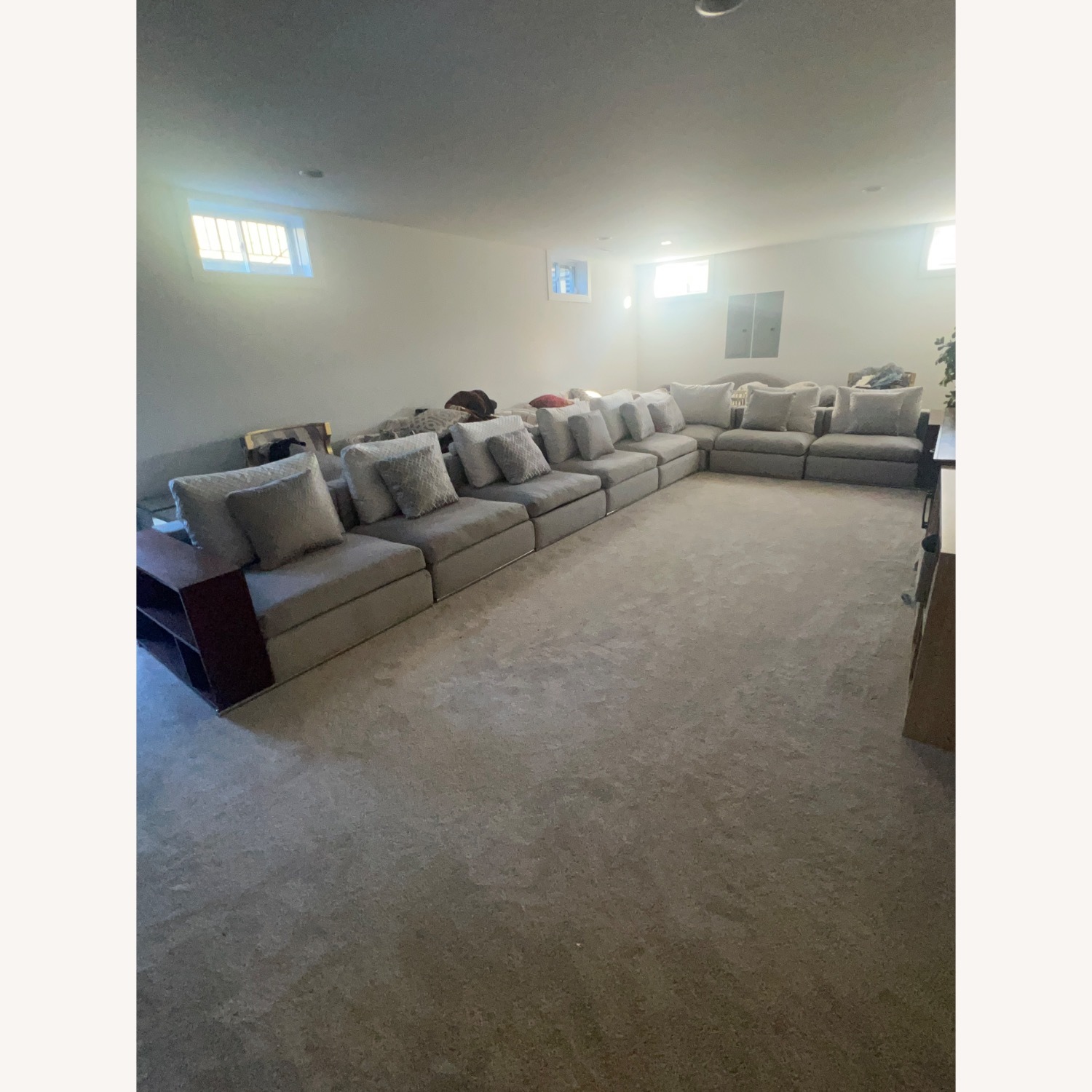 Crate & Barrel Light Gray 3+ Piece Sectional - image-1