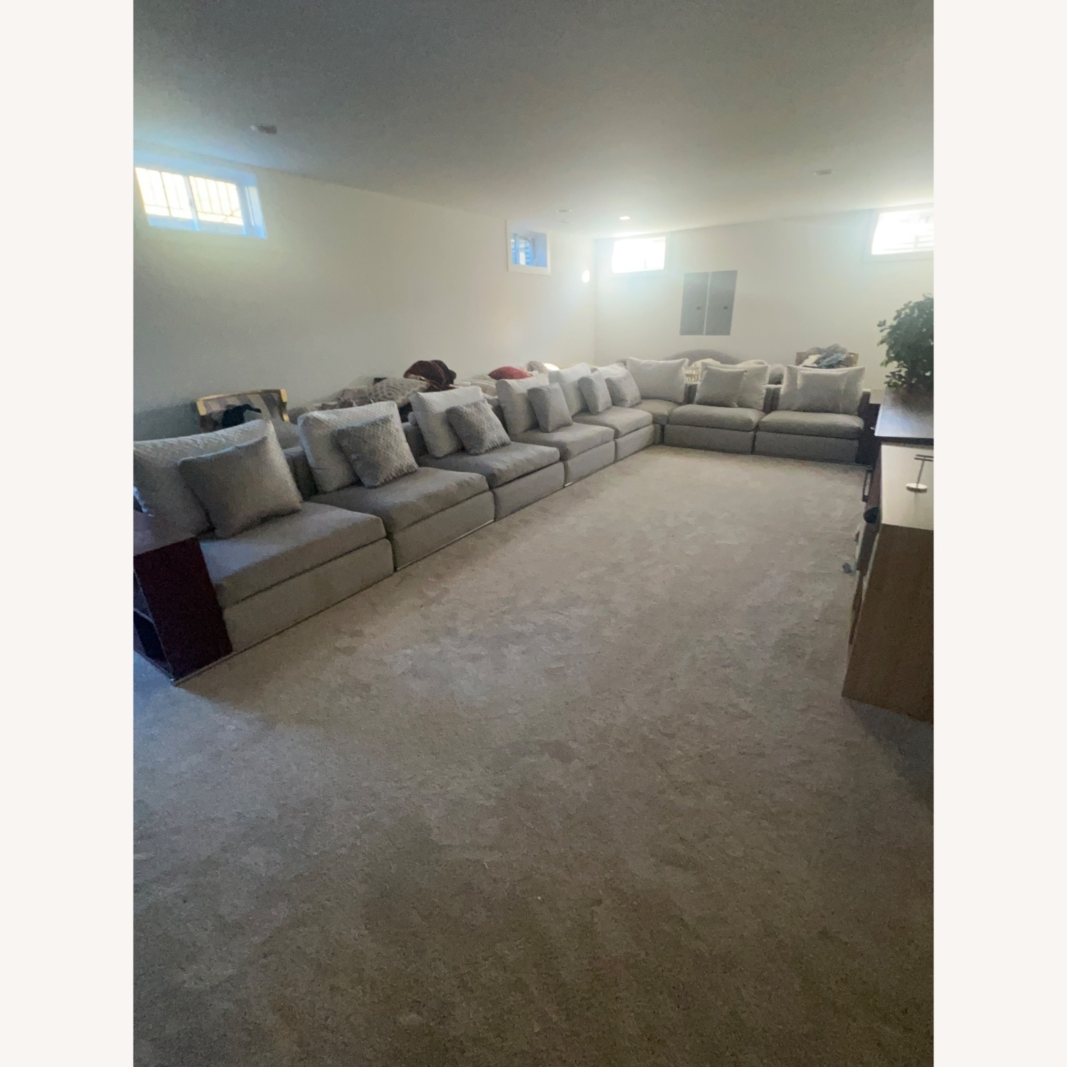 Crate & Barrel Light Gray 3+ Piece Sectional - image-3