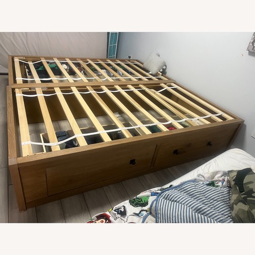 Used Pottery Barn Kids Charlie Natural Wood Twin Bed for sale on AptDeco