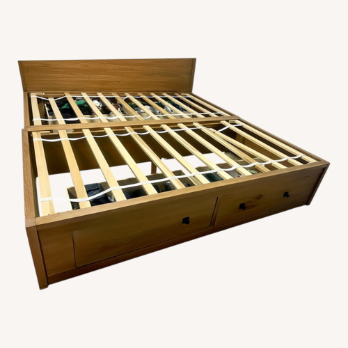 Used Pottery Barn Kids Charlie Natural Wood Twin Bed for sale on AptDeco