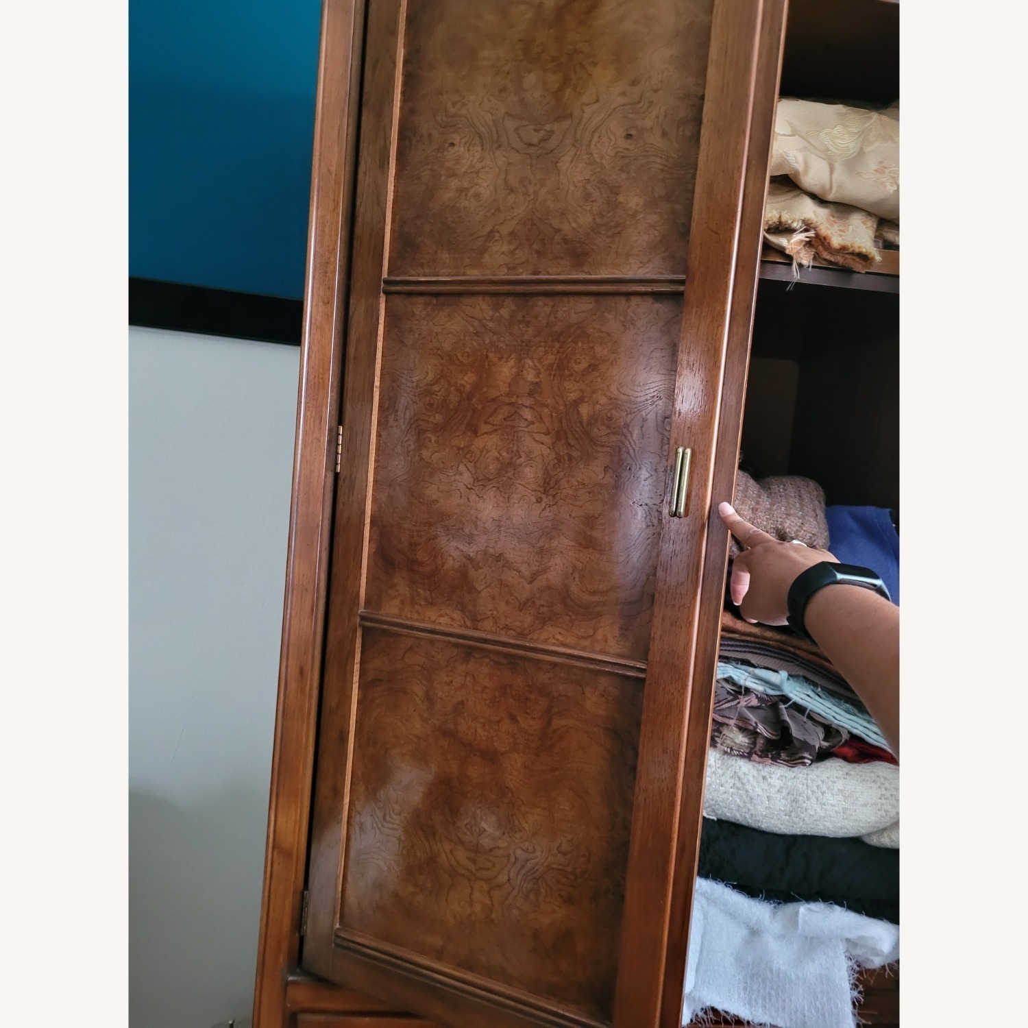 Dark Brown Wood Armoire - image-5