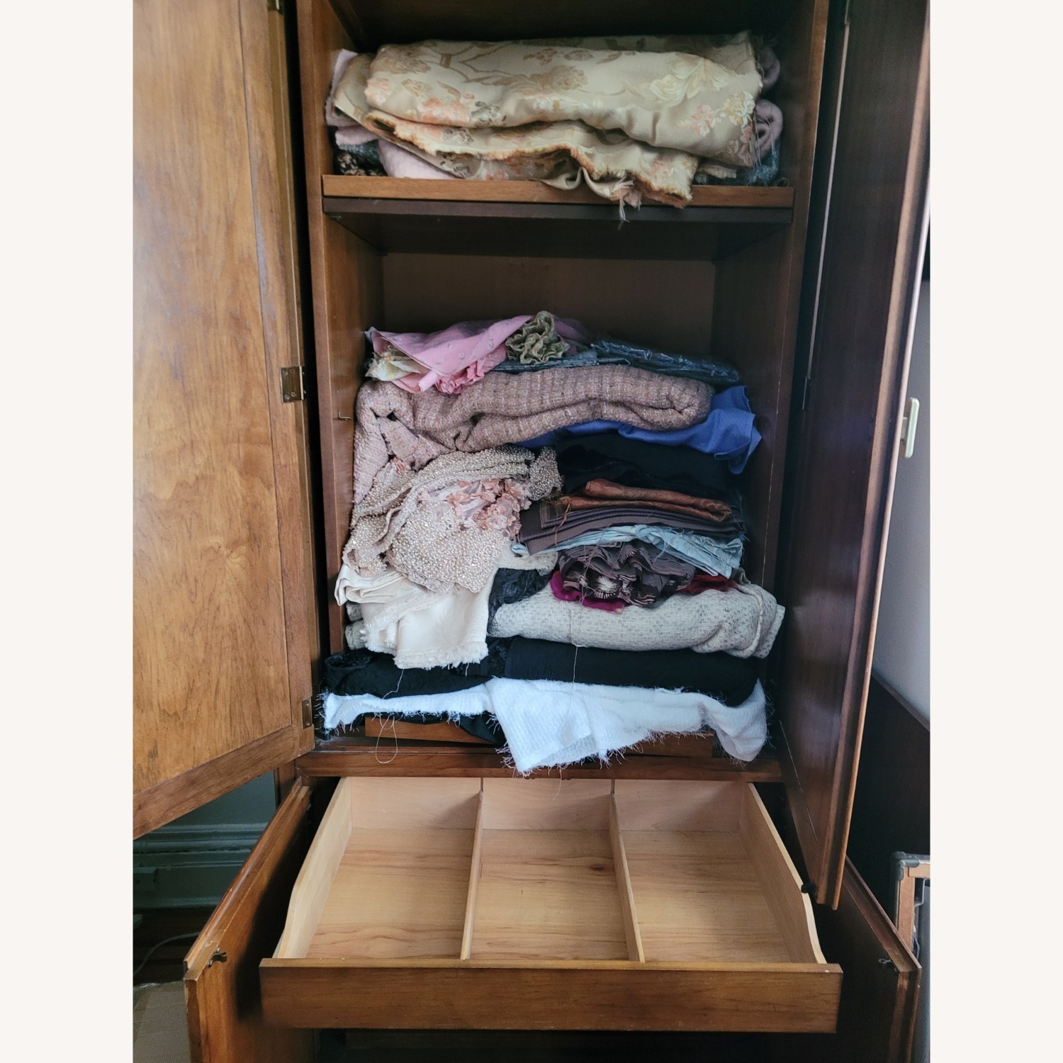 Dark Brown Wood Armoire - image-4