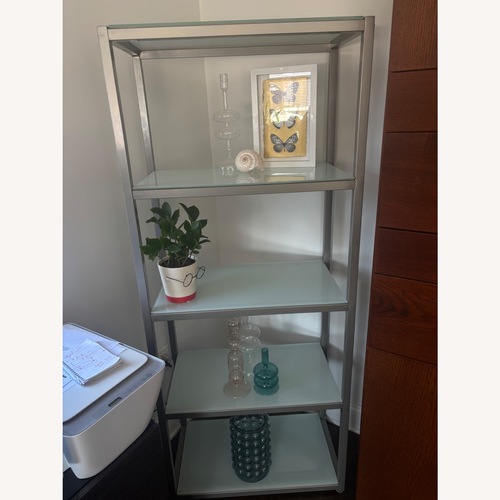 Used  Room And Board Parson Silver Metal Bookcase for sale on AptDeco