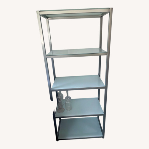 Used Room And Board Parson Silver Metal Bookcase for sale on AptDeco