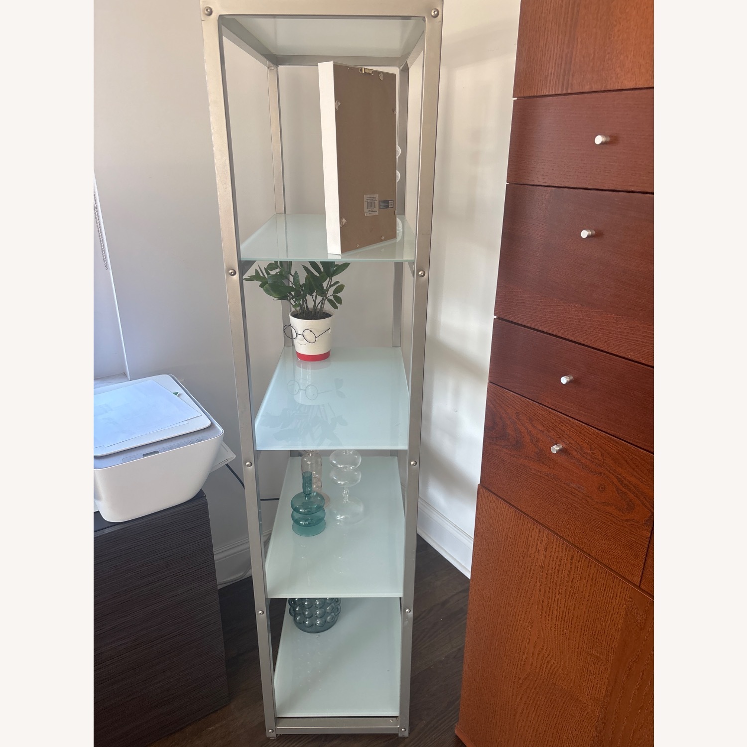  Room And Board Parson Silver Metal Bookcase - image-3