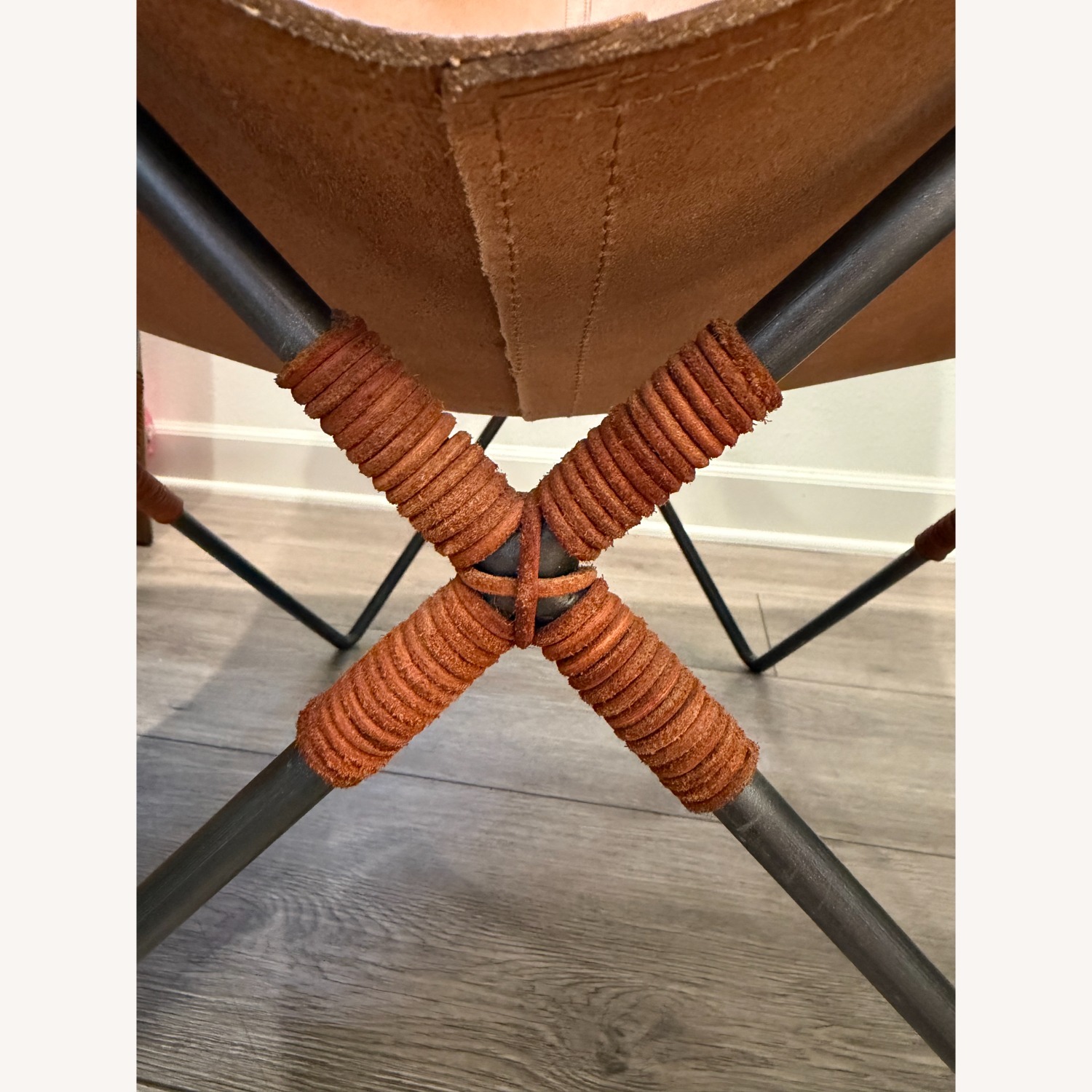 Crate & Barrel Belgrano Butterfly Leather Chairs - image-4