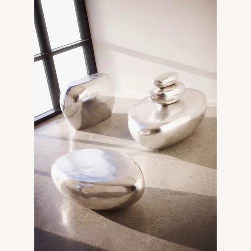 Used Silver Stone Shape Coffee Table for sale on AptDeco