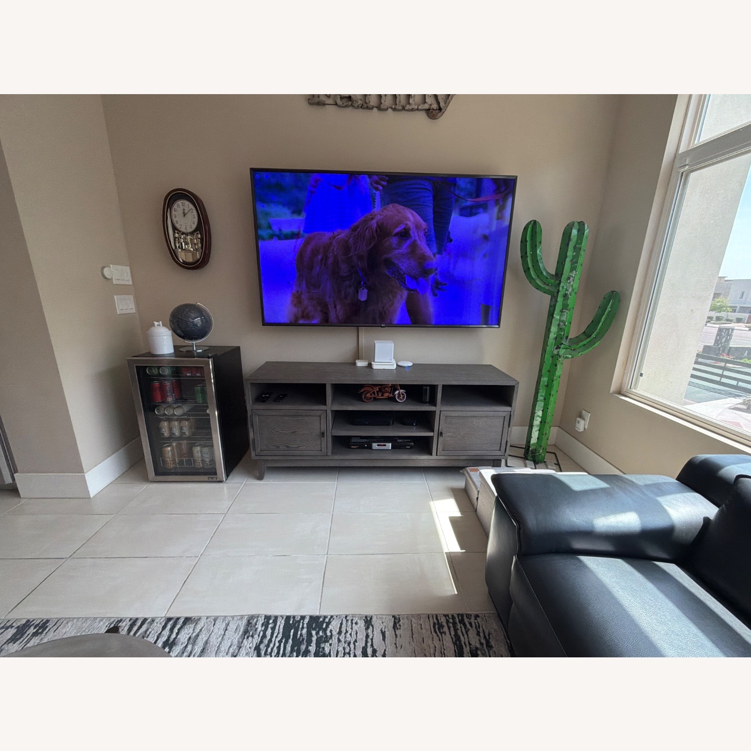 Living Spaces Dark Gray Wood Media Storage - image-2