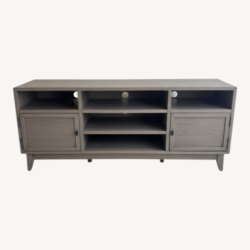 Used Living Spaces Dark Gray Wood Media Storage for sale on AptDeco