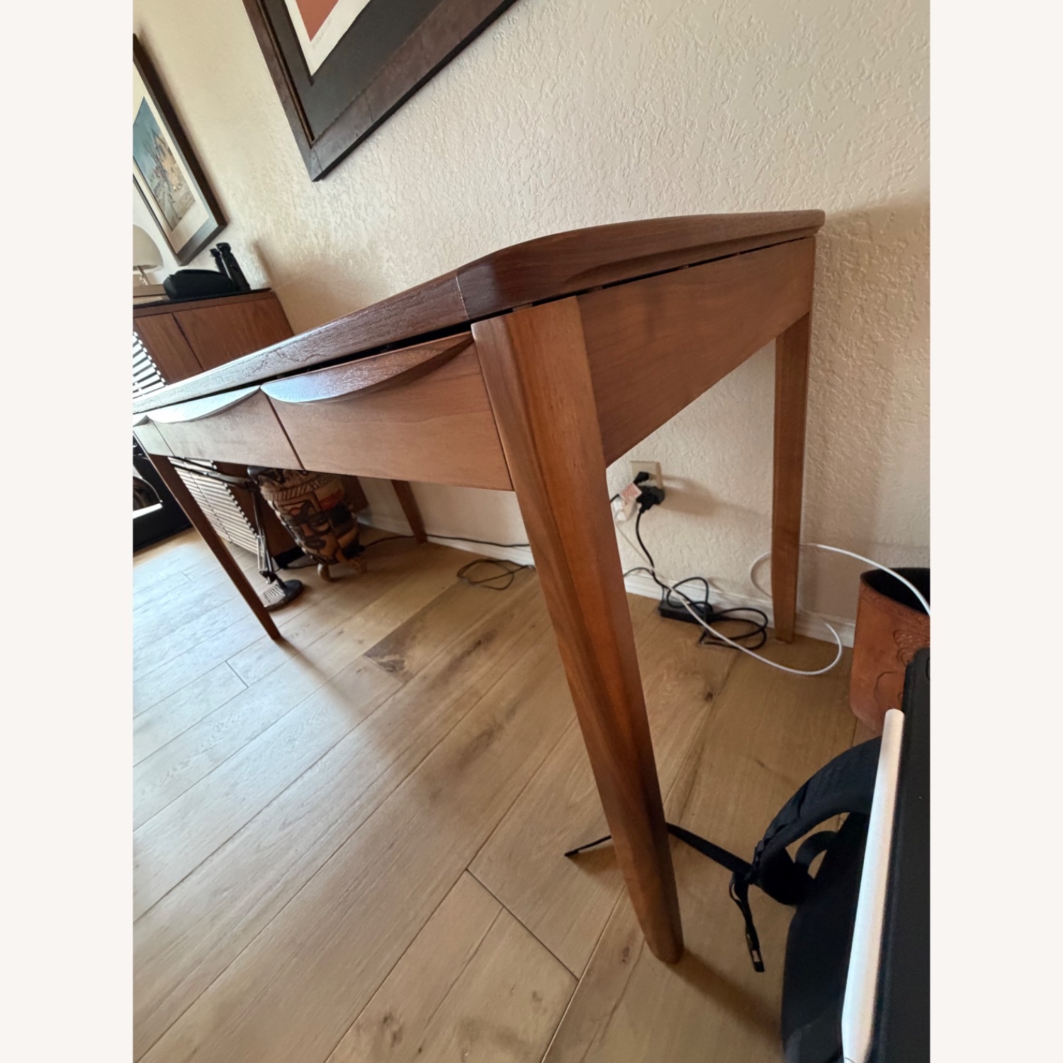 Dark Brown Wood Desk - image-3