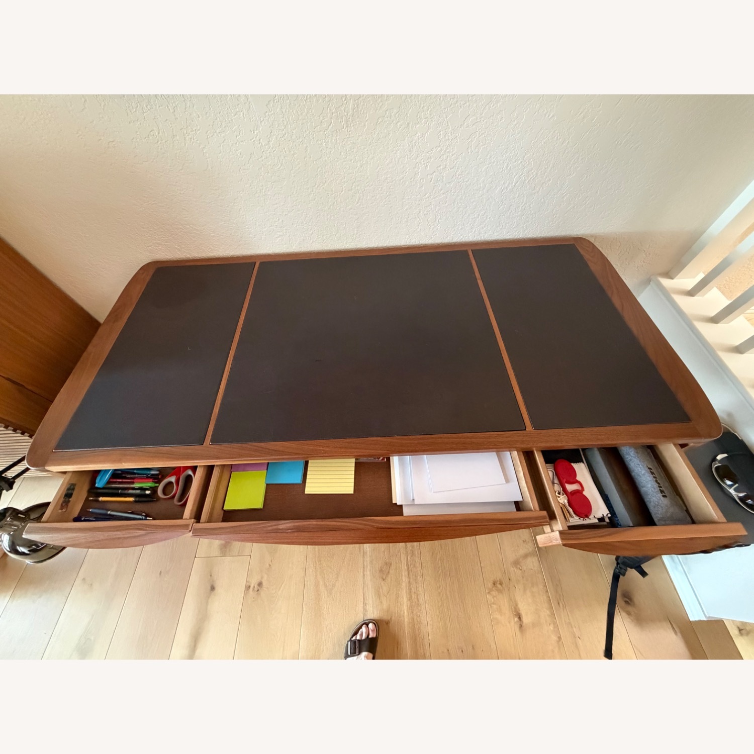 Dark Brown Wood Desk - image-4