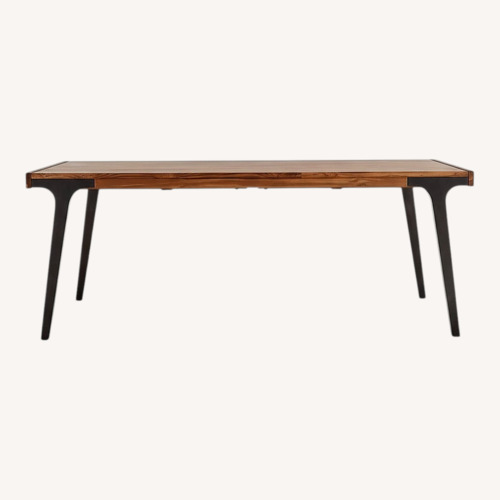 Used Crate & Barrel Lakin 81"-119" Teak Extendable Dining Table for sale on AptDeco