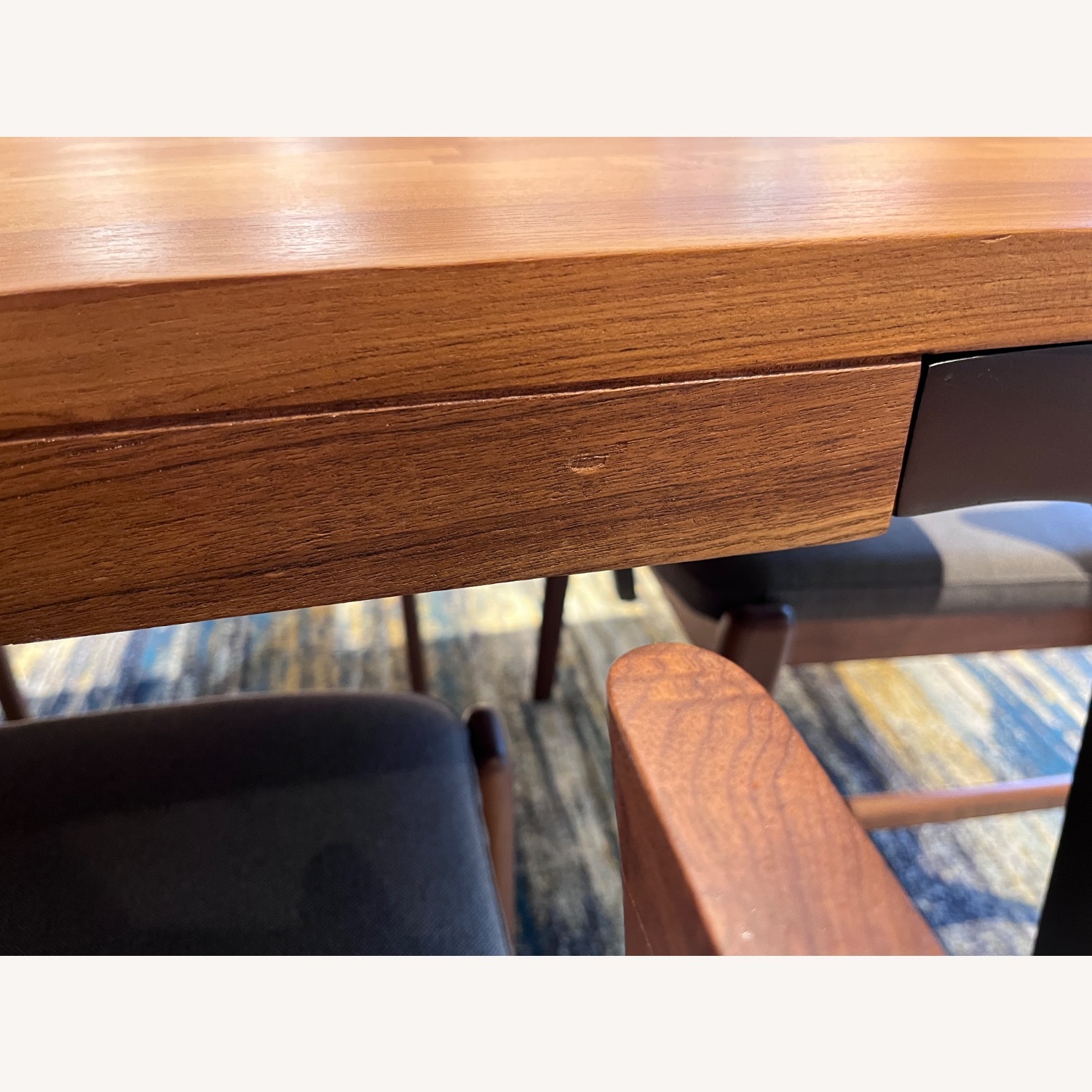 Crate & Barrel Lakin 81"-119" Teak Extendable Dining Table - image-4