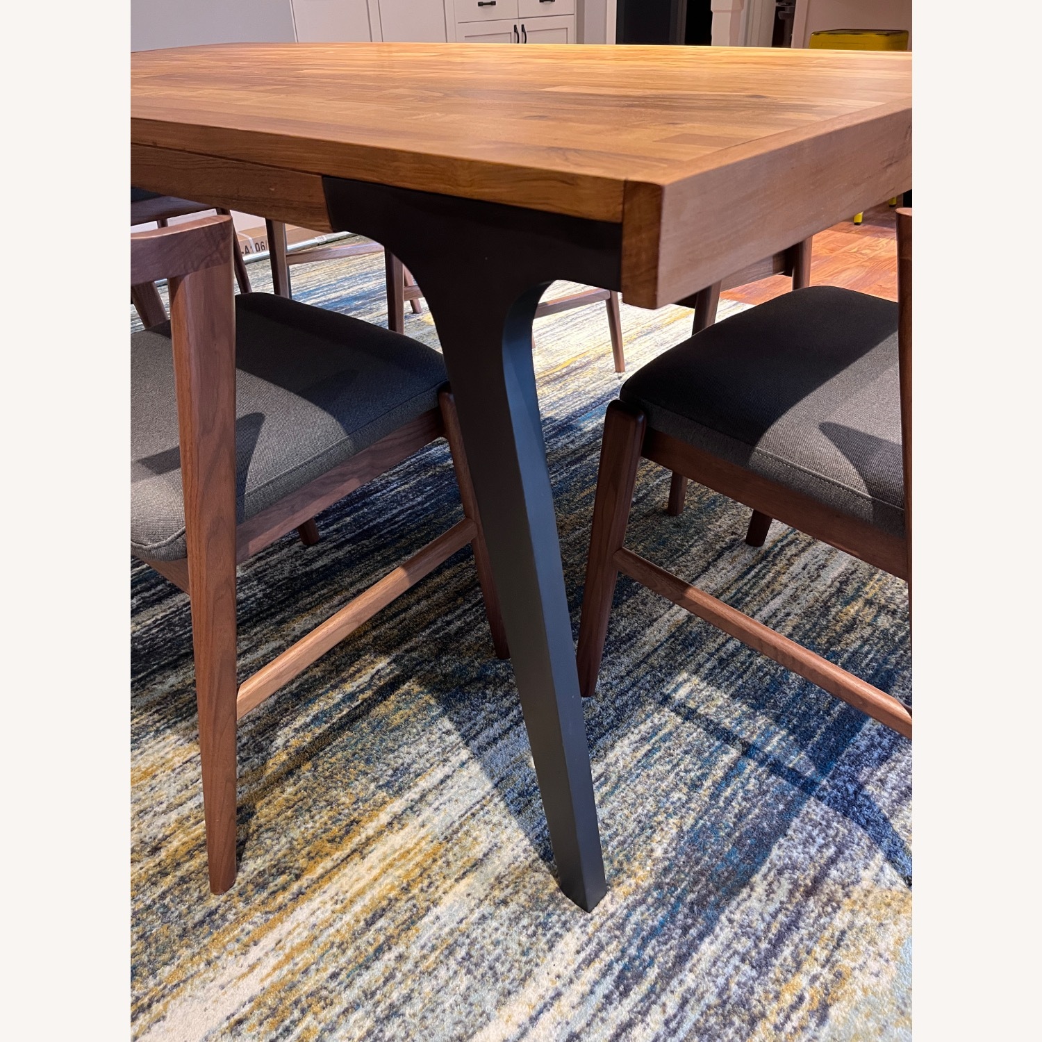 Crate & Barrel Lakin 81"-119" Teak Extendable Dining Table - image-2