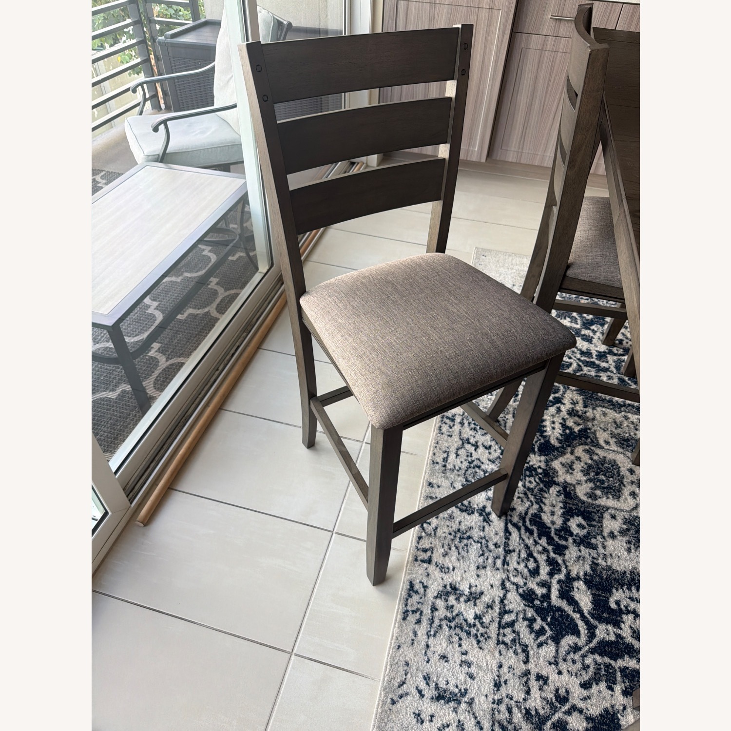 Living Spaces Dark Brown Wood Dining Set - image-3