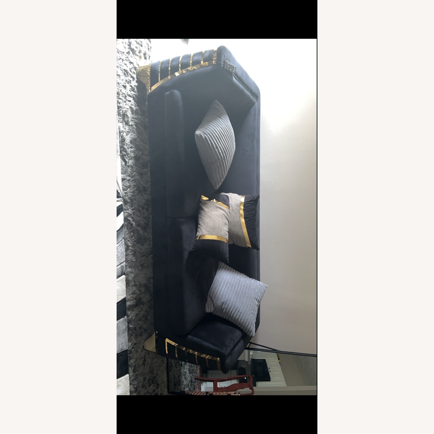 Black Stainless Steel 2 Seater Sofa - image-5