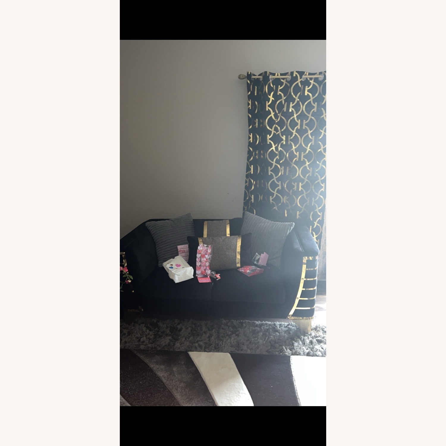 Black Stainless Steel 2 Seater Sofa - image-1