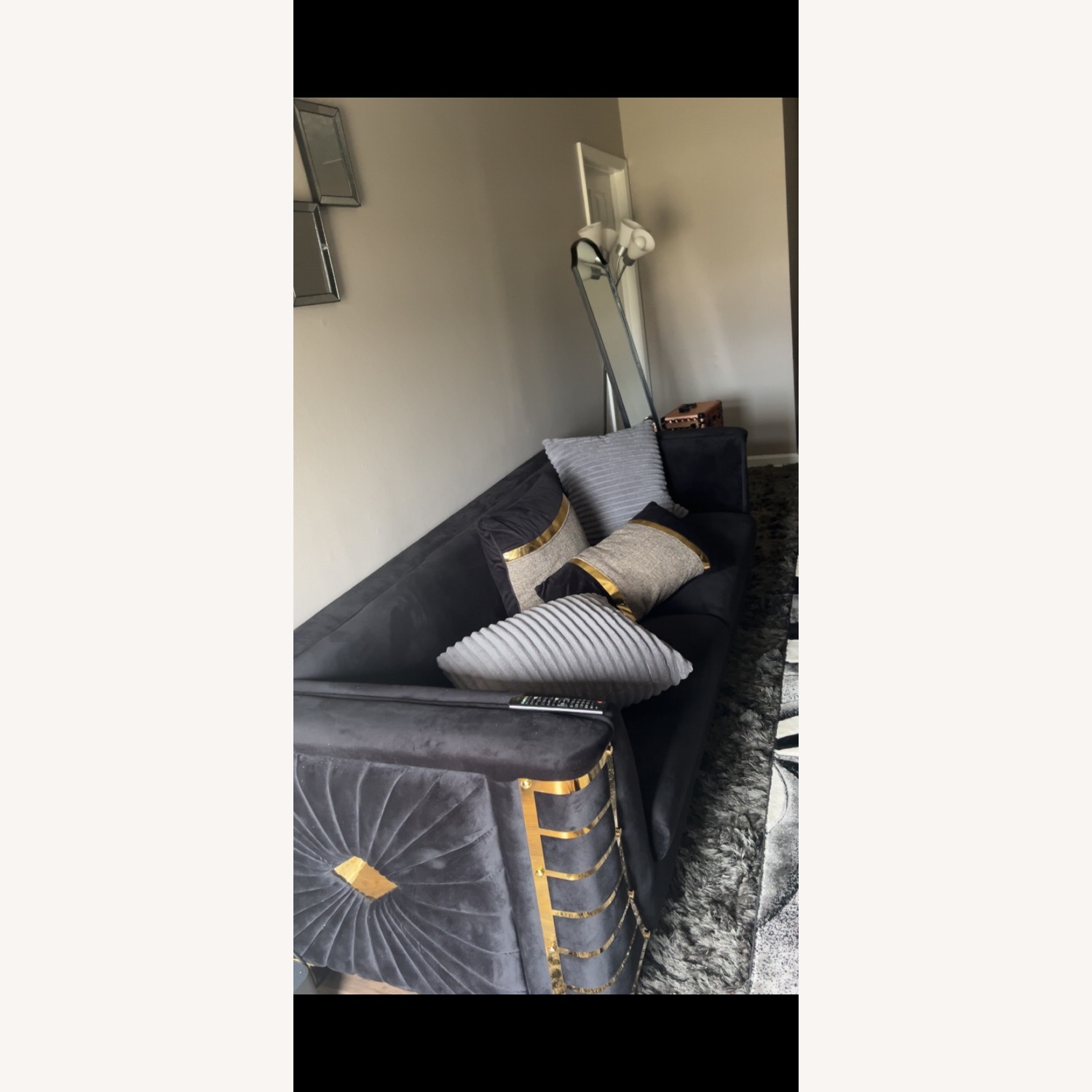 Black Stainless Steel 2 Seater Sofa - image-2