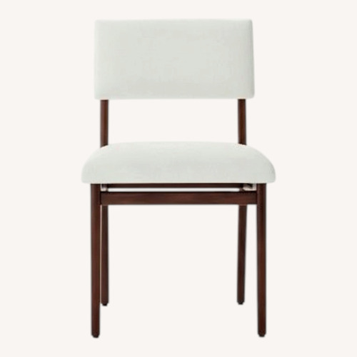 Used CB2 Selby White Fabric Dining Chairs for sale on AptDeco