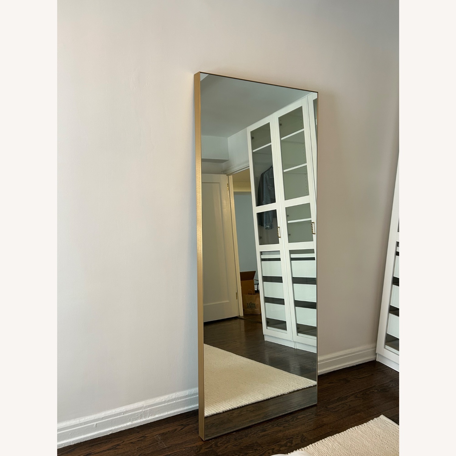 CB2 Infinity Gold Metal Floor Mirror - image-3