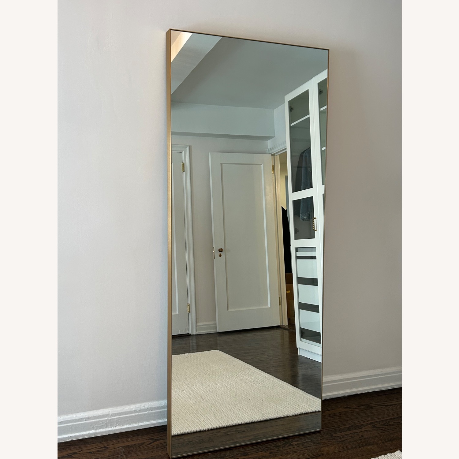 CB2 Infinity Gold Metal Floor Mirror - image-2