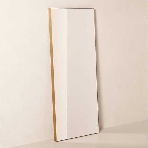 Used CB2 Infinity Gold Metal Floor Mirror for sale on AptDeco