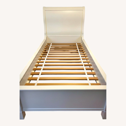 Used Pottery Barn Larkin Sleigh Twin Bed for sale on AptDeco