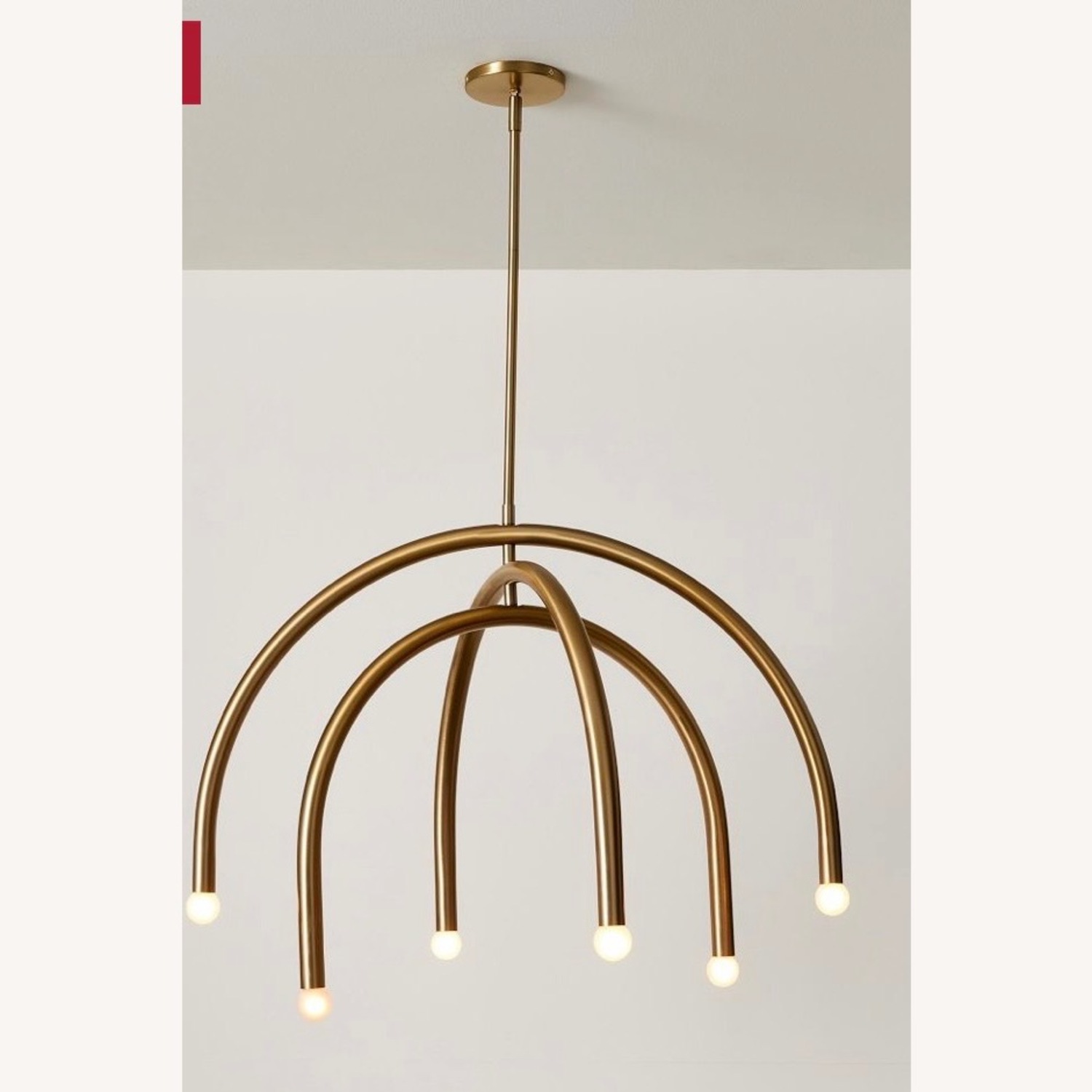  West Elm Arc Brass Ceiling Lamp 30” - image-1