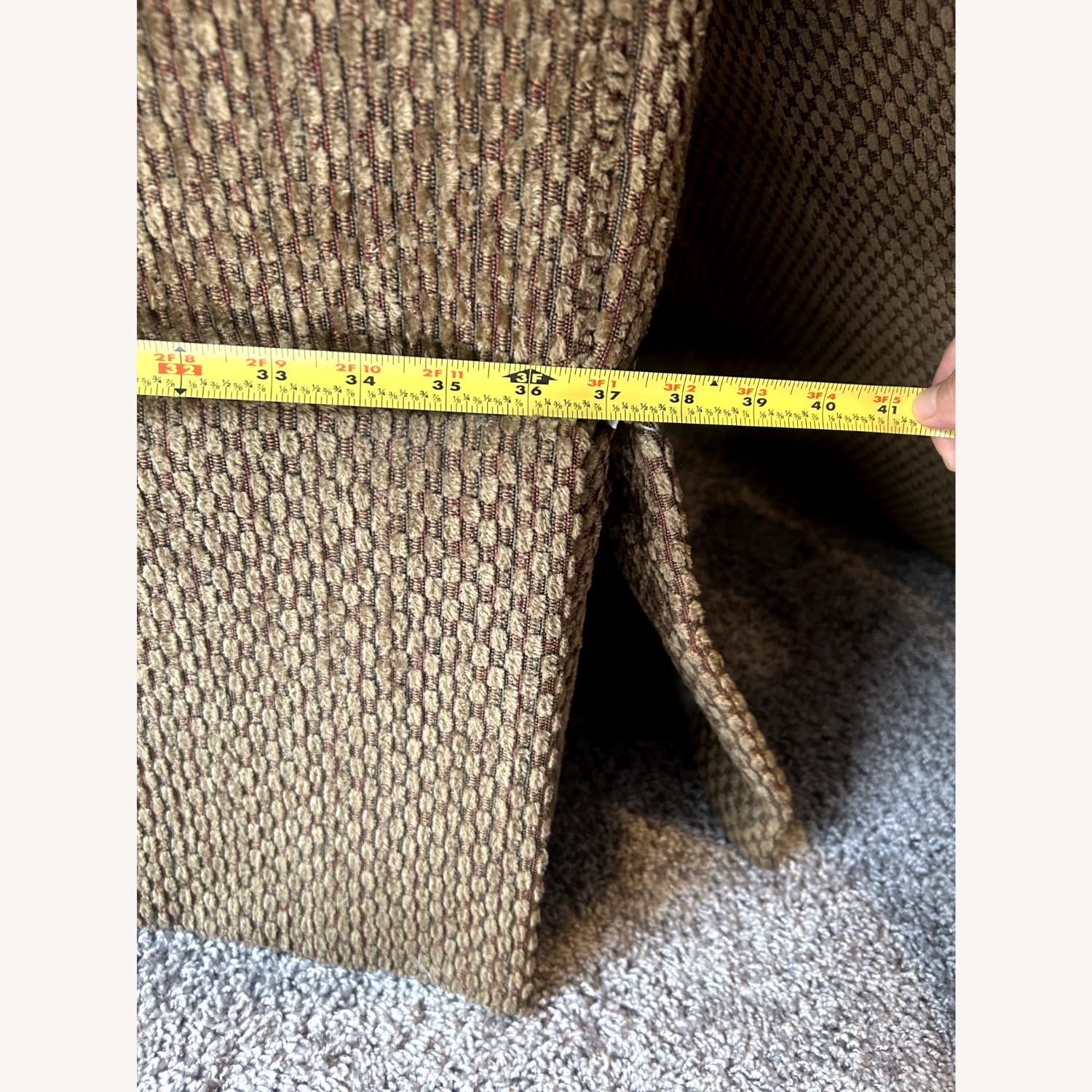 Alan White Brown Chenille/Corduroy 3-Seater Sofa - image-3