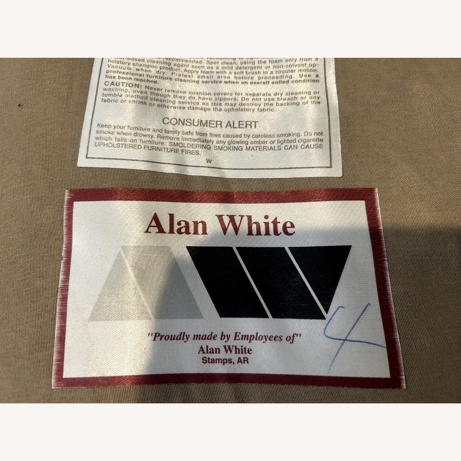 Alan White Brown Chenille/Corduroy 3-Seater Sofa - image-5