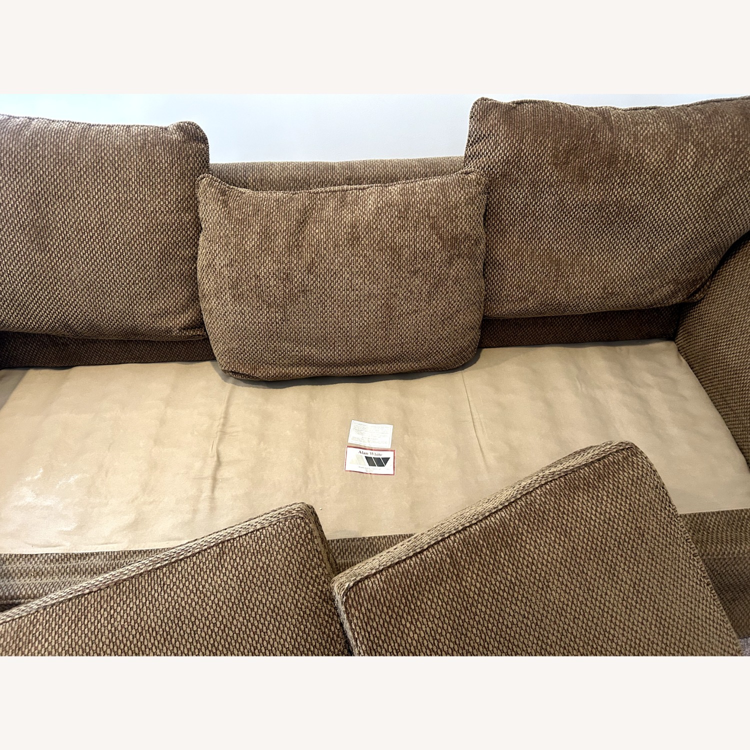 Alan White Brown Chenille/Corduroy 3-Seater Sofa - image-4