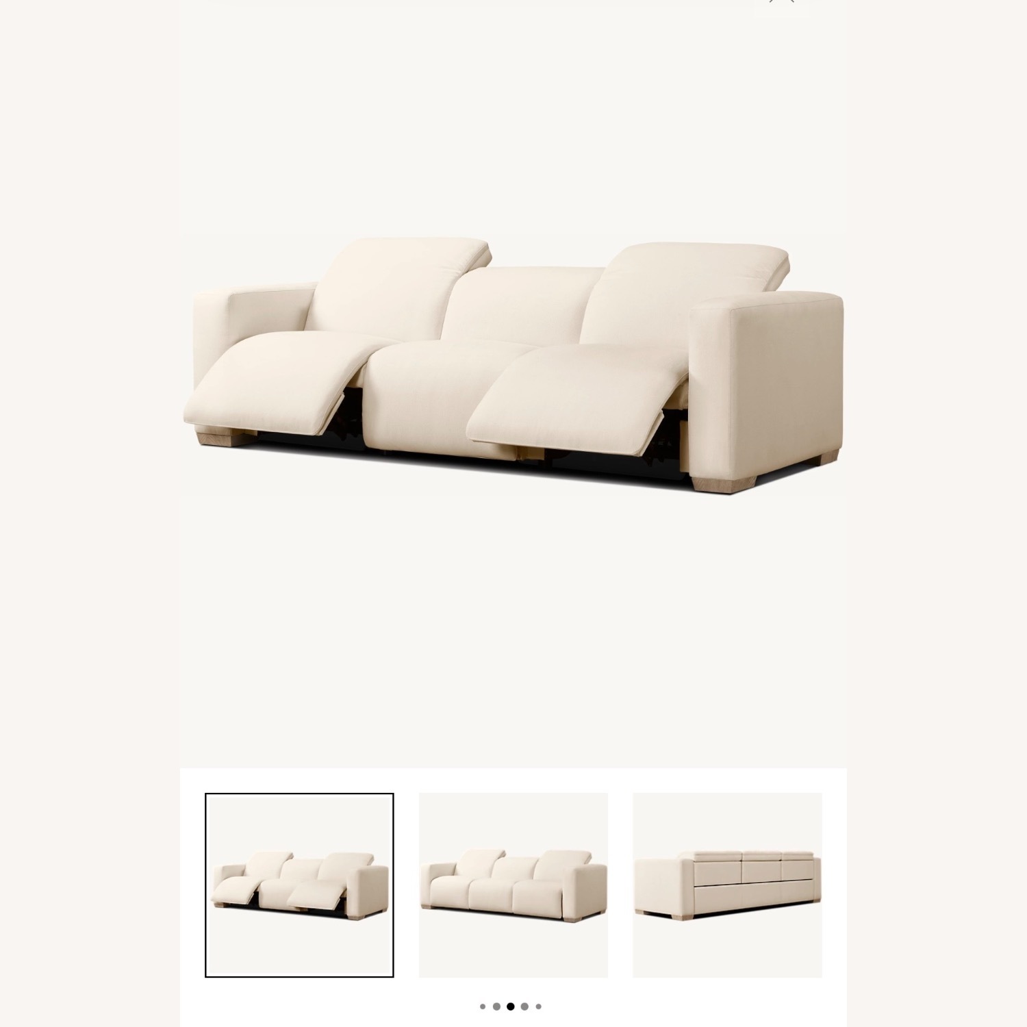 Restoration Hardware 8ft Lennon Reclining Sofa - image-3