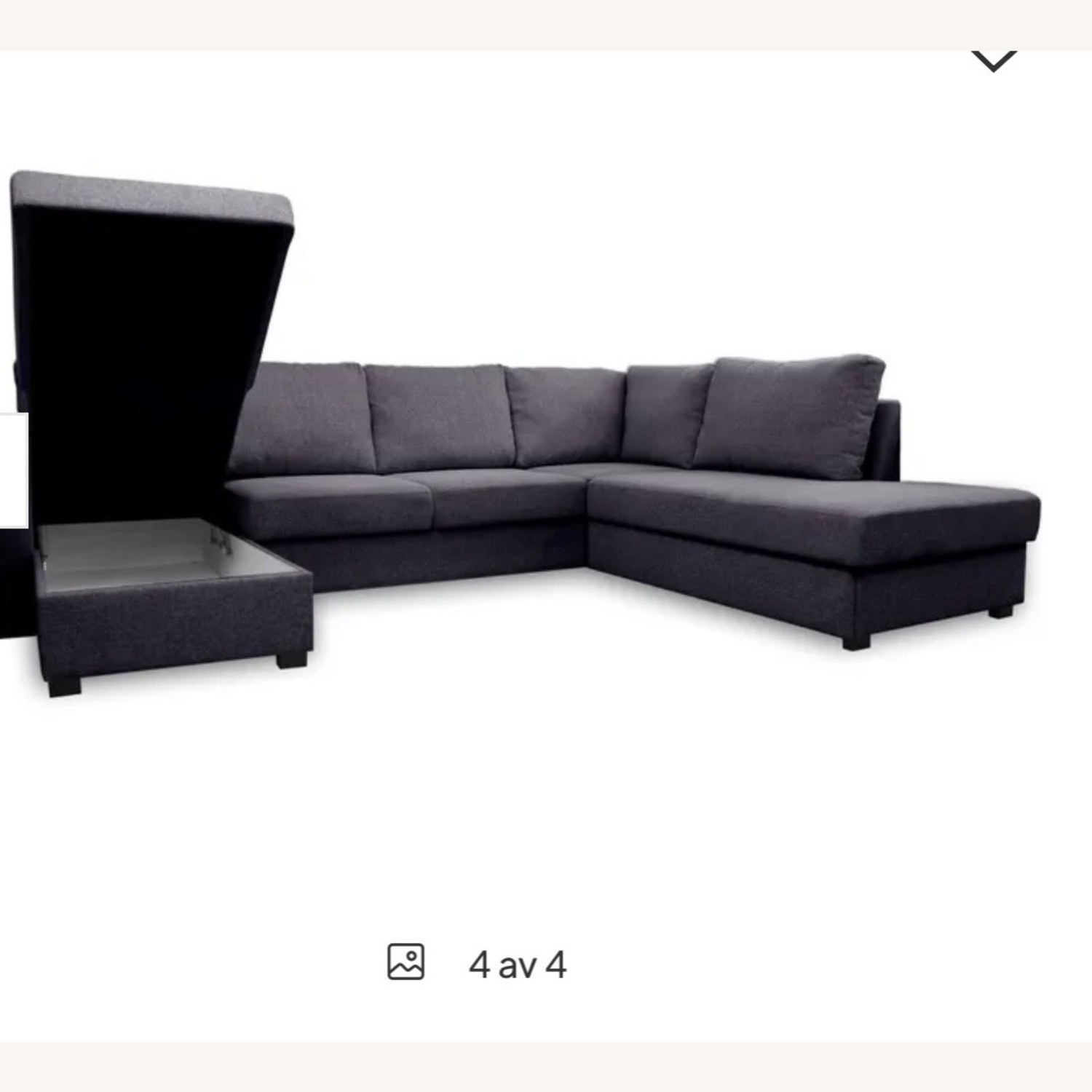 U Shaped Dark Grey Sofa Bed - image-3