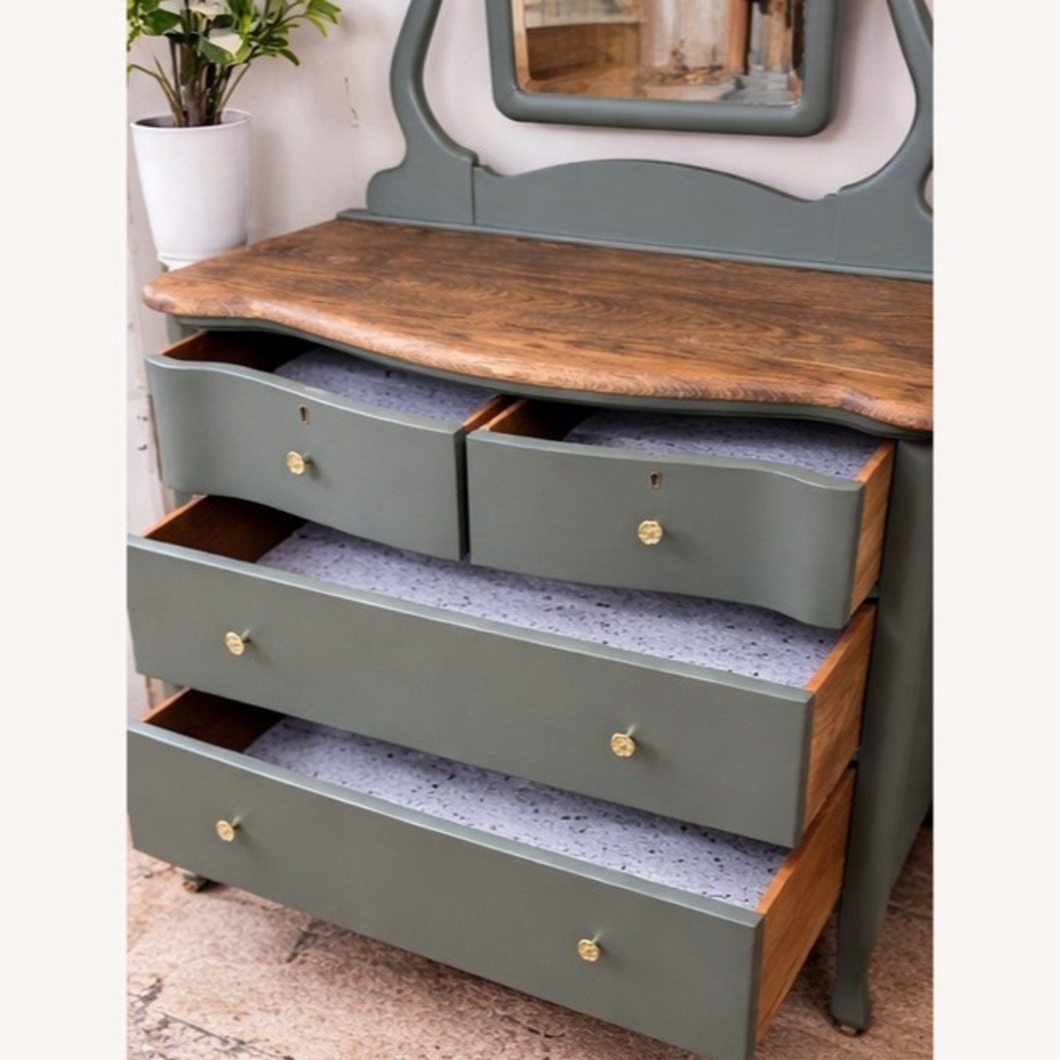 Refined Antique White Oak Dresser+ Mirror - image-3