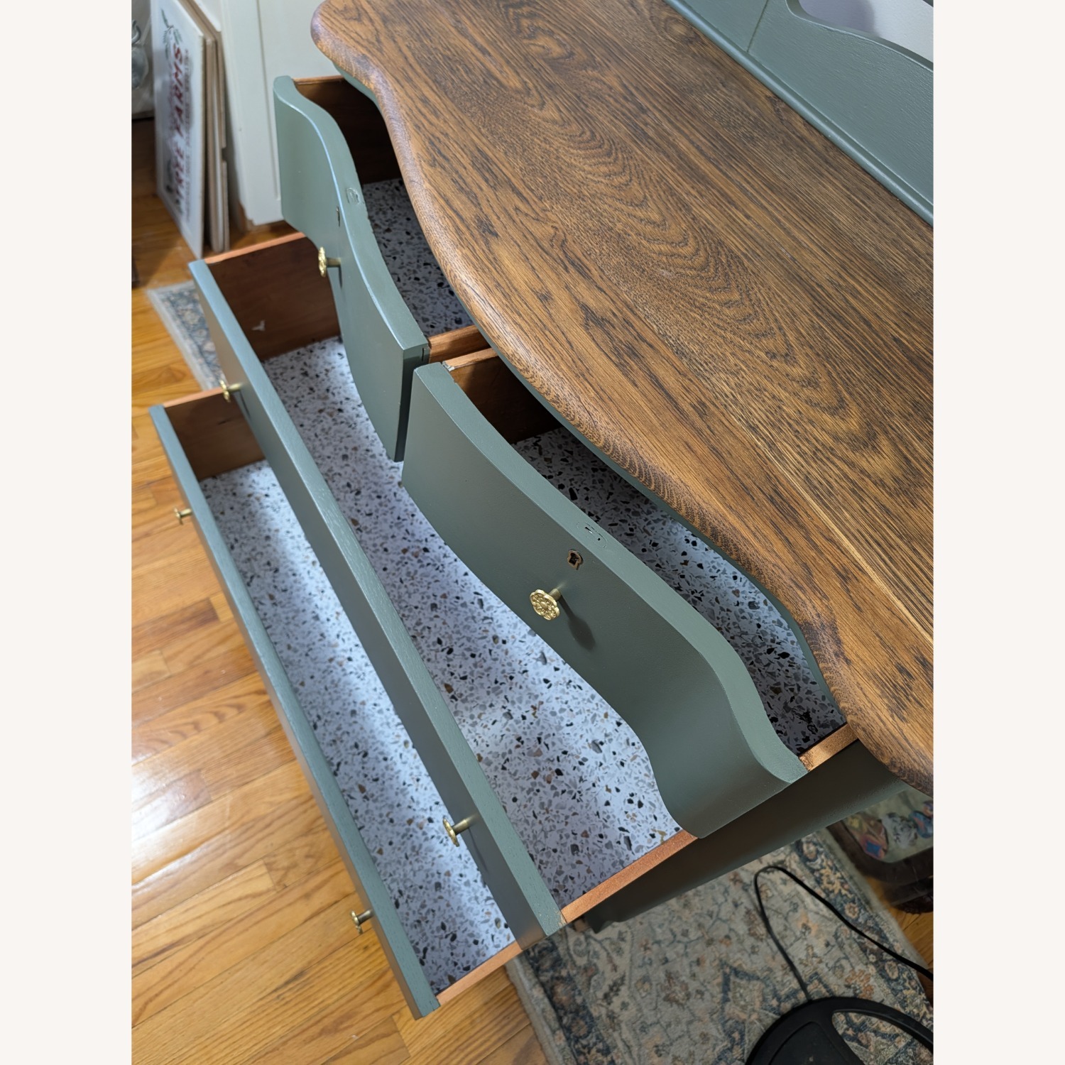 Refined Antique White Oak Dresser+ Mirror - image-4