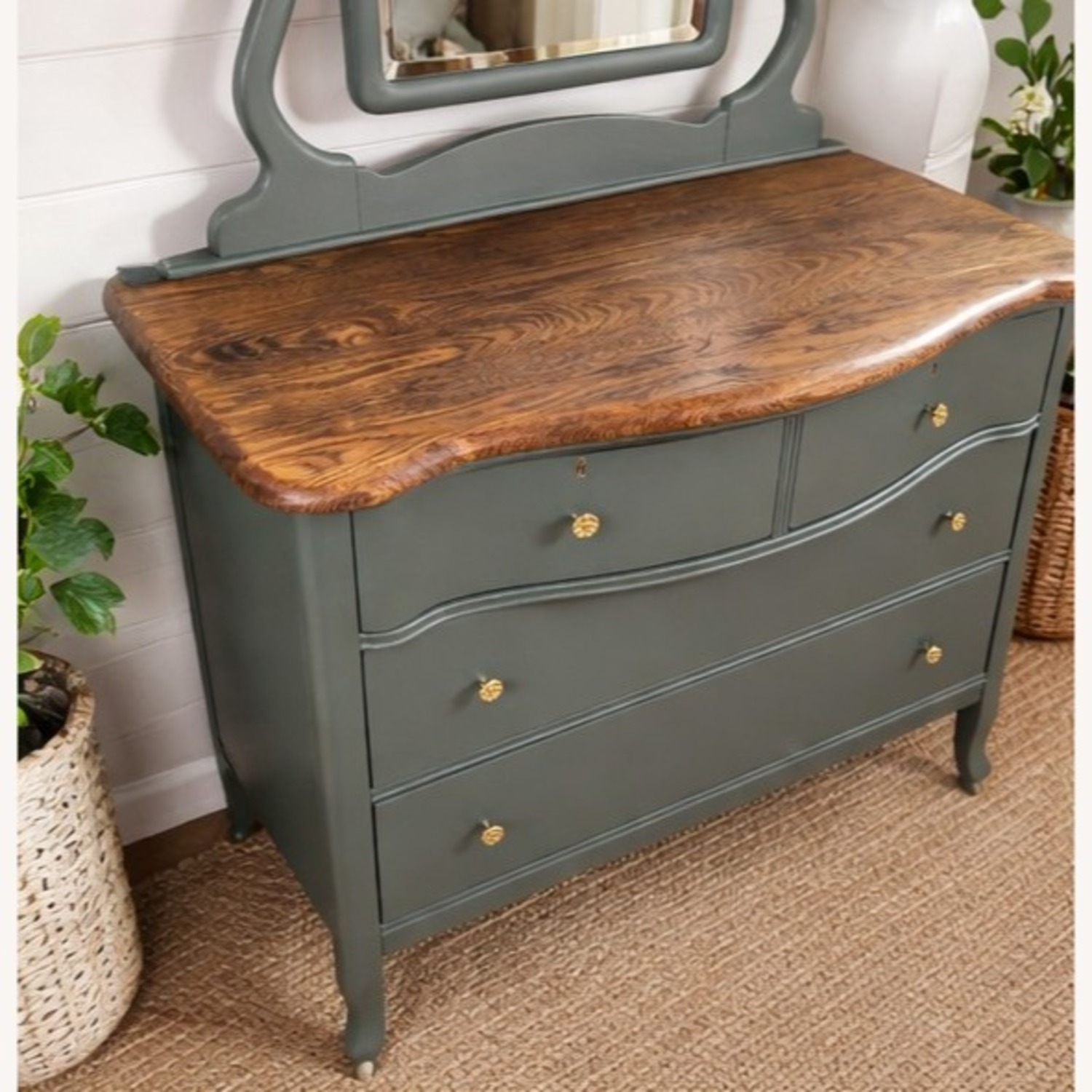 Refined Antique White Oak Dresser+ Mirror - image-2