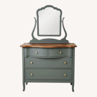 Refined Antique White Oak Dresser+ Mirror