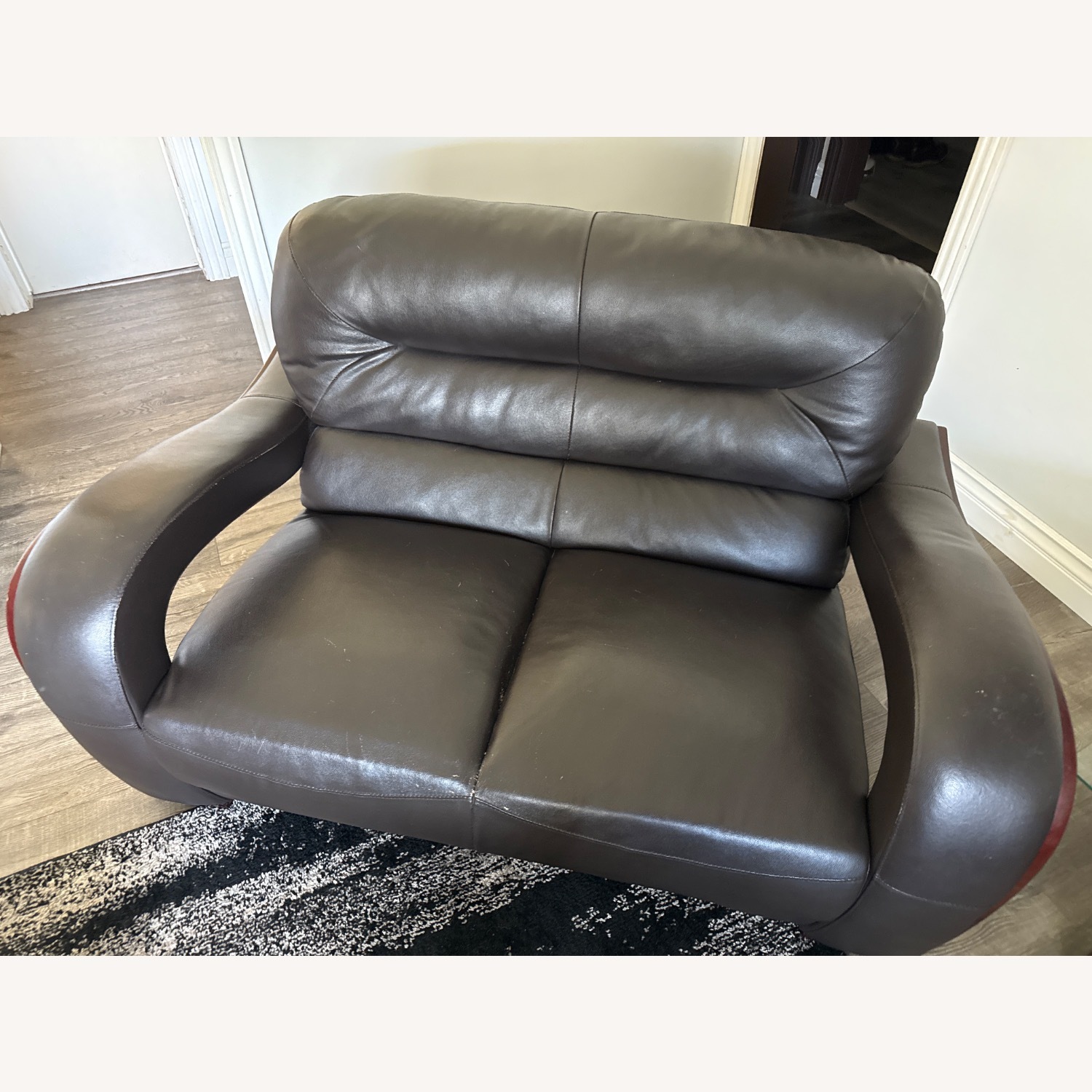 Sofas to Go Dark Brown Leather Loveseat - image-2