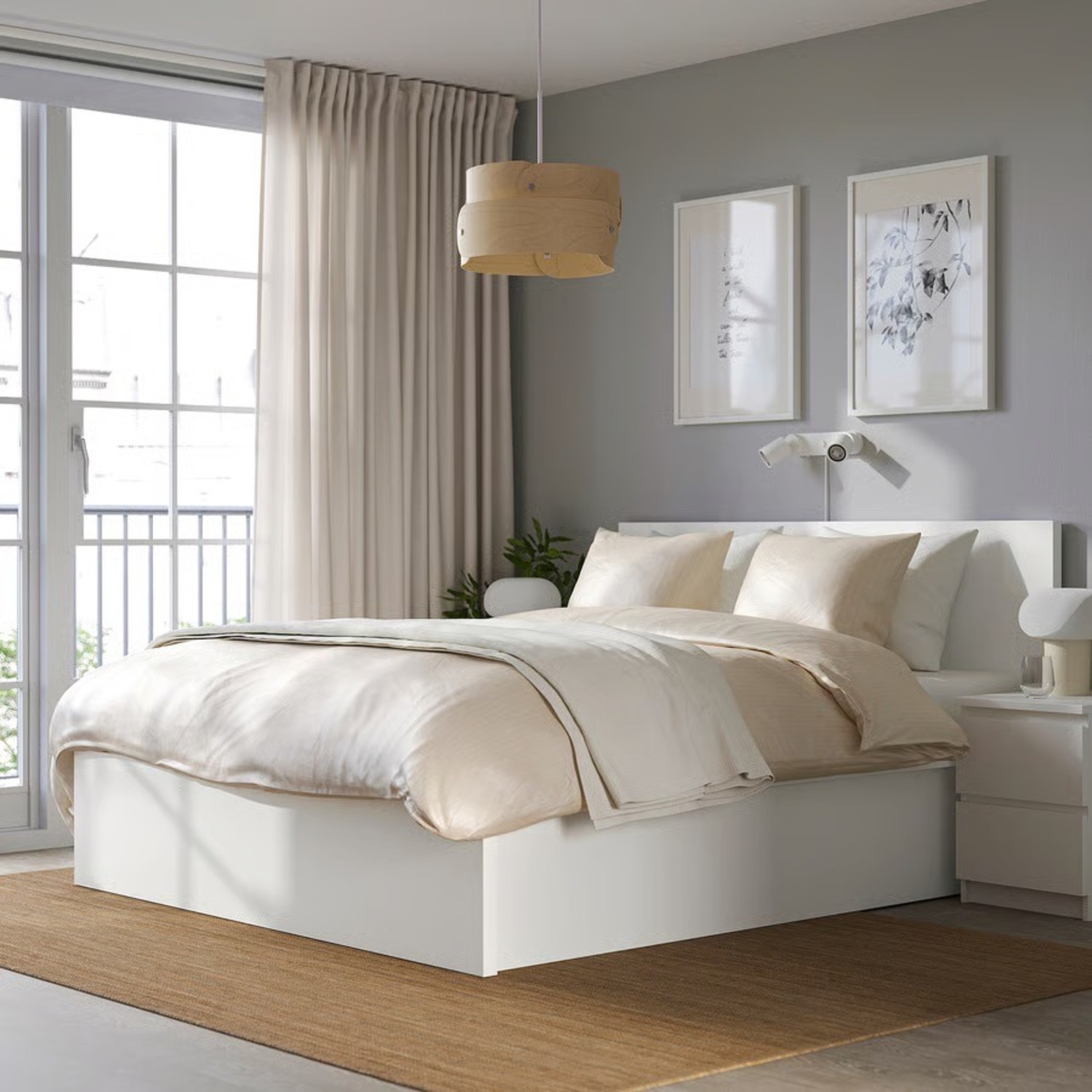 IKEA Malm White Storage Queen Bed Frame - image-1