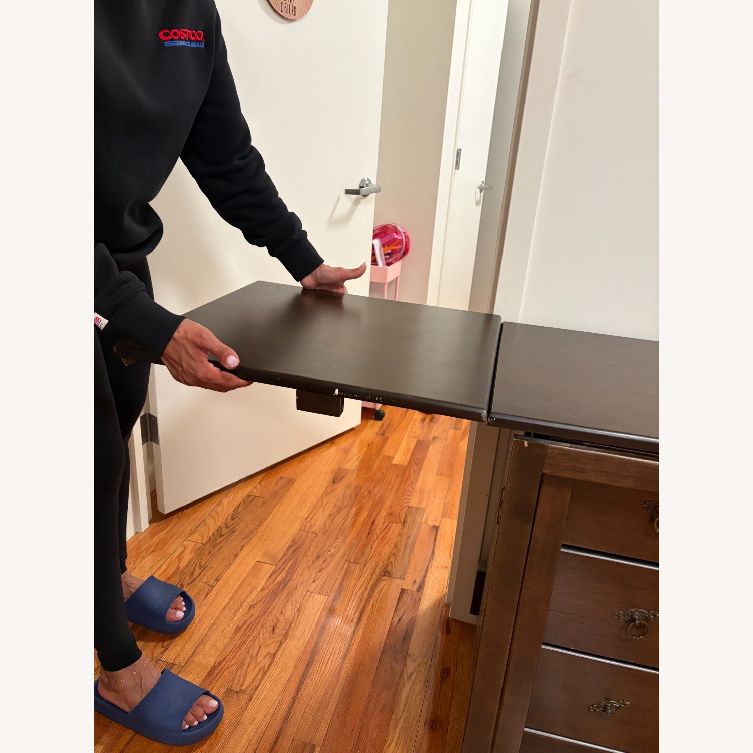 Gothic Cabinet Craft Dark Brown Wood Desk - image-5