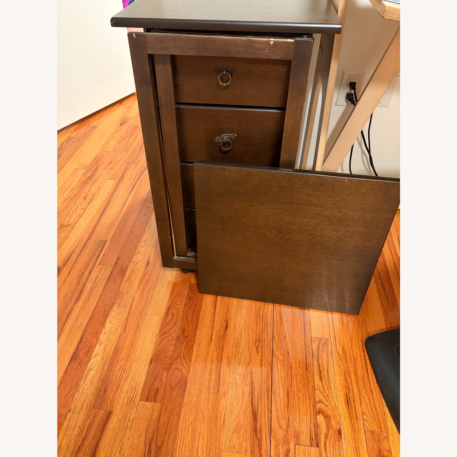 Gothic Cabinet Craft Dark Brown Wood Desk - image-6