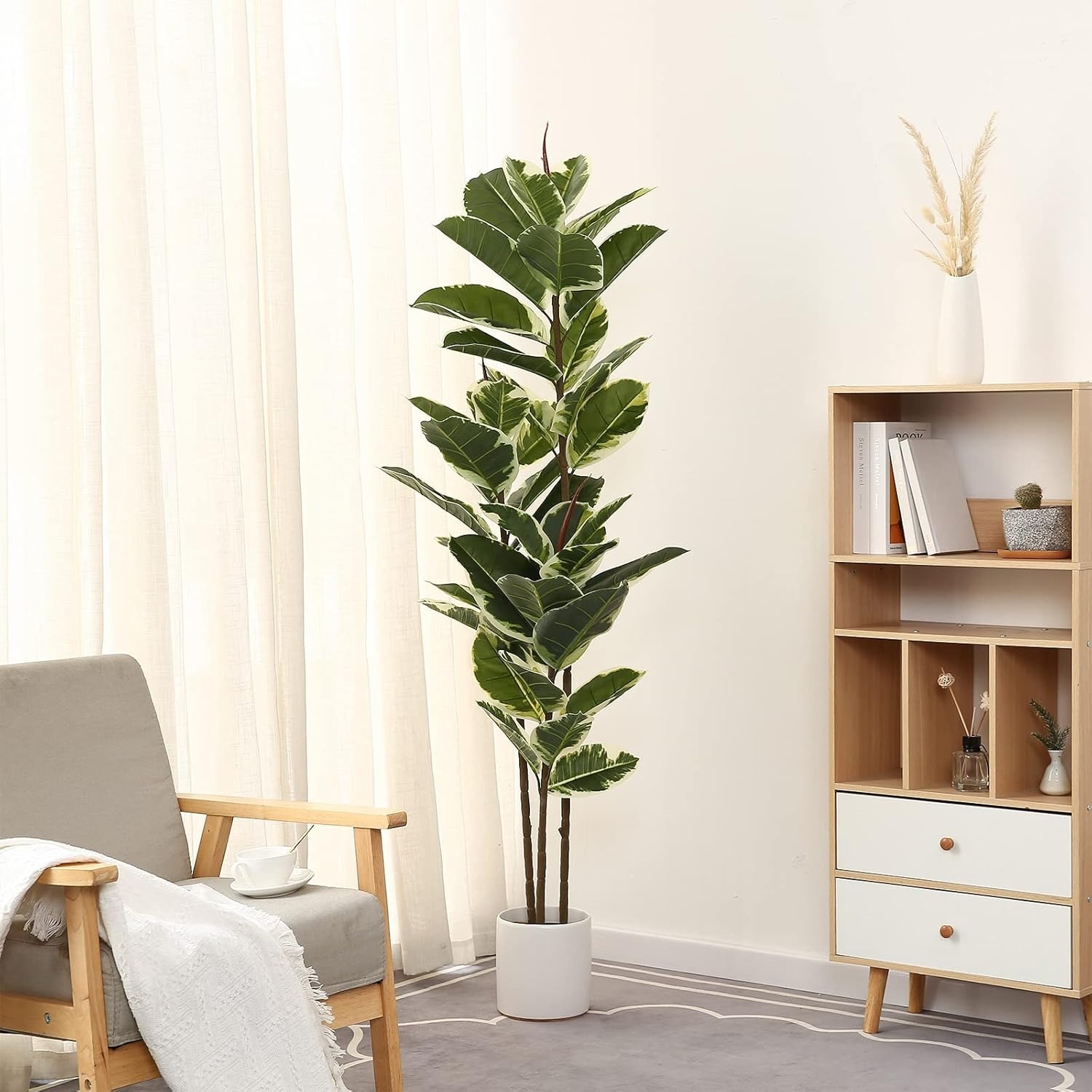 Five Foot Fake Ficus Plant - image-2